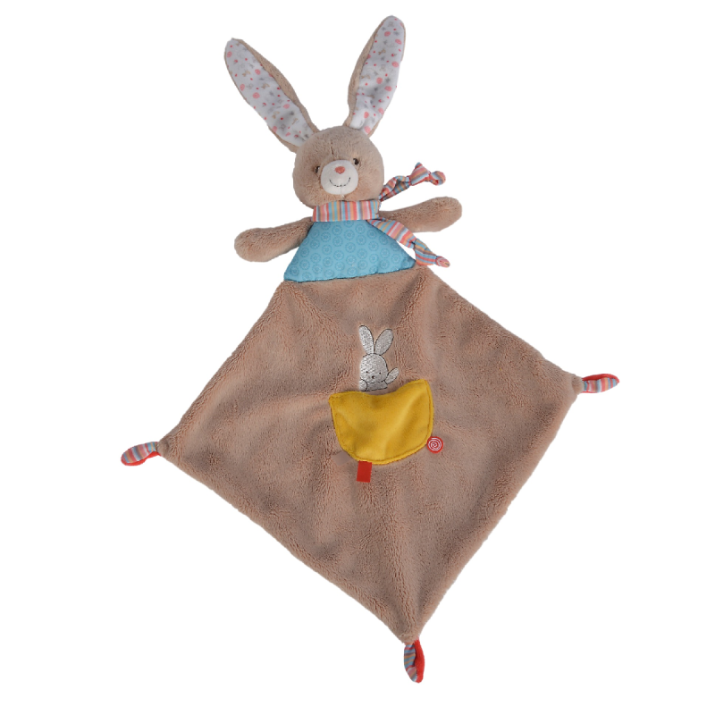  twiny grand lapin beige jaune bleu 40 cm 